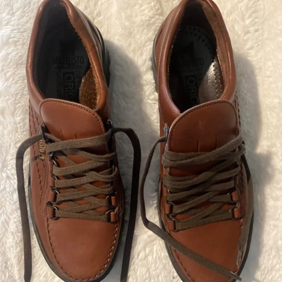 NEW MEPHISTO MENS LEATHER BROWN SHOES SIZE 9 - Picture 2 of 8